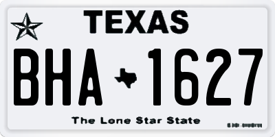 TX license plate BHA1627