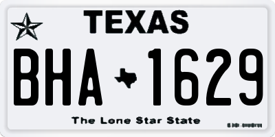 TX license plate BHA1629