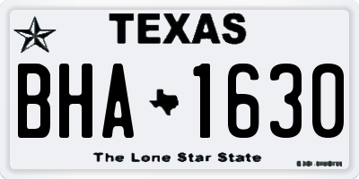TX license plate BHA1630