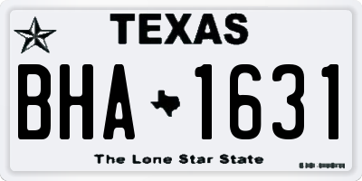 TX license plate BHA1631