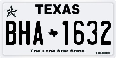 TX license plate BHA1632