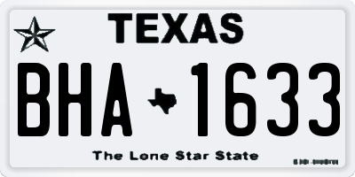 TX license plate BHA1633