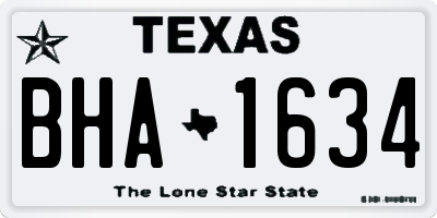 TX license plate BHA1634