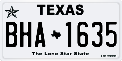 TX license plate BHA1635