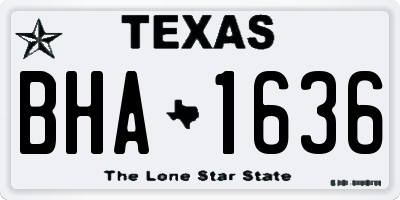 TX license plate BHA1636