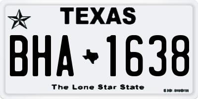 TX license plate BHA1638