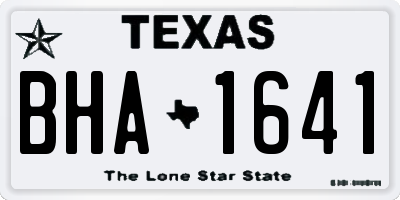 TX license plate BHA1641