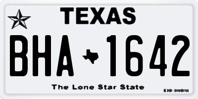 TX license plate BHA1642