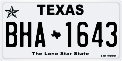TX license plate BHA1643