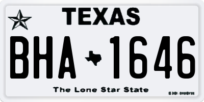 TX license plate BHA1646