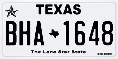 TX license plate BHA1648