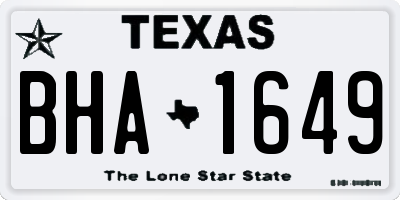 TX license plate BHA1649