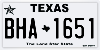 TX license plate BHA1651
