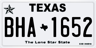 TX license plate BHA1652