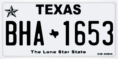 TX license plate BHA1653