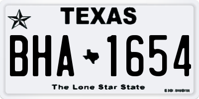 TX license plate BHA1654