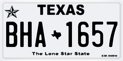 TX license plate BHA1657