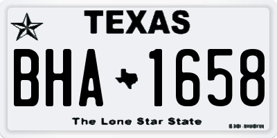 TX license plate BHA1658