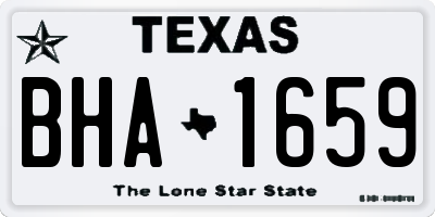 TX license plate BHA1659