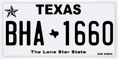 TX license plate BHA1660