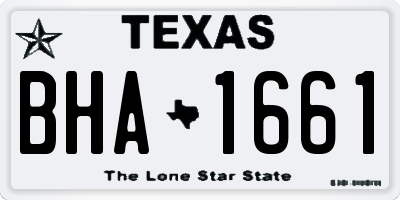 TX license plate BHA1661