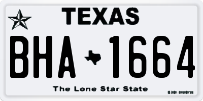 TX license plate BHA1664