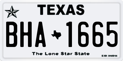 TX license plate BHA1665