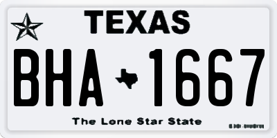TX license plate BHA1667