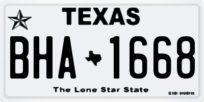TX license plate BHA1668