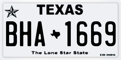 TX license plate BHA1669