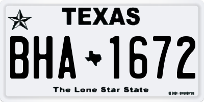 TX license plate BHA1672