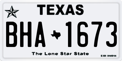 TX license plate BHA1673