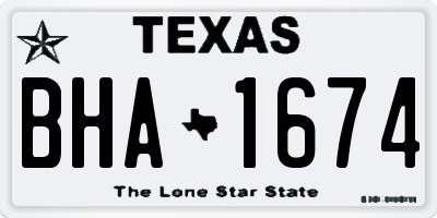 TX license plate BHA1674