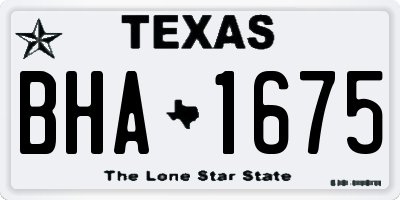 TX license plate BHA1675