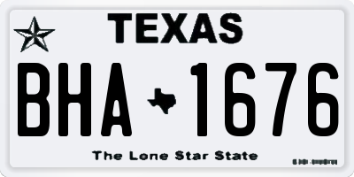 TX license plate BHA1676