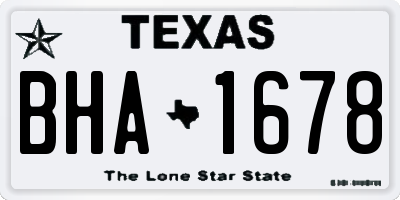 TX license plate BHA1678