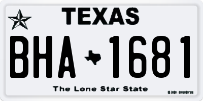 TX license plate BHA1681