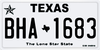 TX license plate BHA1683