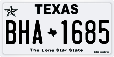 TX license plate BHA1685