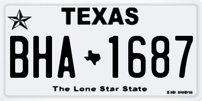 TX license plate BHA1687