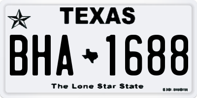 TX license plate BHA1688