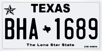 TX license plate BHA1689
