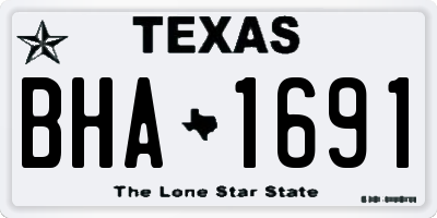 TX license plate BHA1691