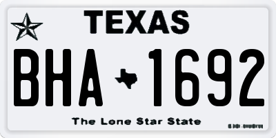 TX license plate BHA1692