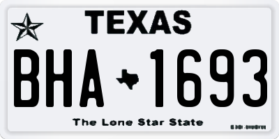 TX license plate BHA1693