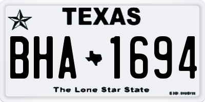 TX license plate BHA1694