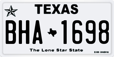 TX license plate BHA1698