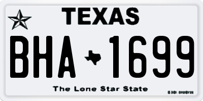 TX license plate BHA1699