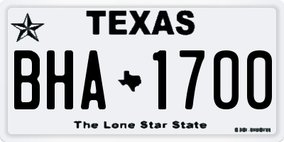 TX license plate BHA1700