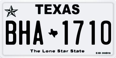 TX license plate BHA1710